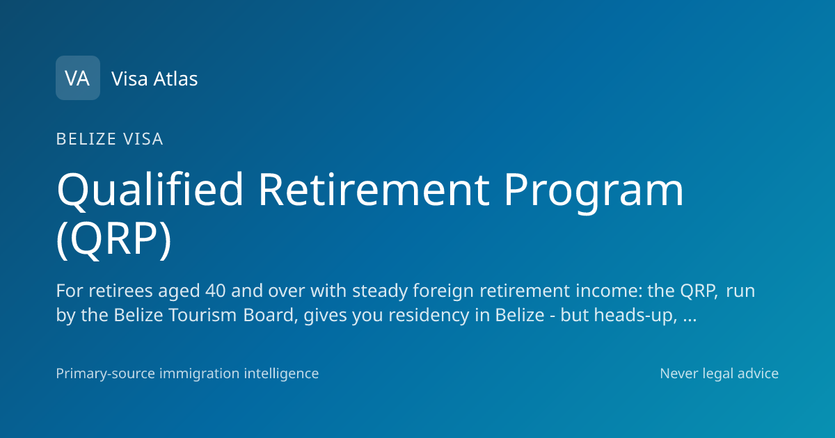 Qualified Retirement Program (QRP) — Belize (2026 guide) · Visa Atlas